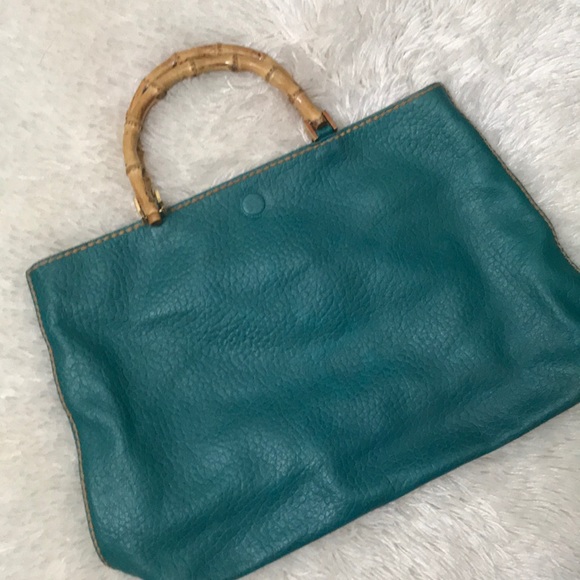 Plinio Visona Handbags - Teal Animal Print Lined Leather Plinio Visona Tote